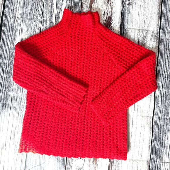 Vici Red Textured Turtleneck Sweater, Large, Kudrow, Heavy, Knit, NWOT, Warm - Picture 2 of 9